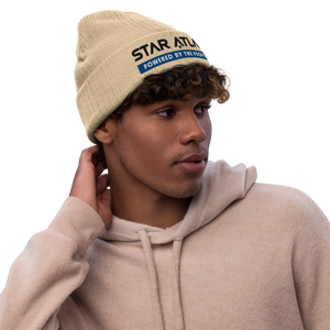 Star Atlas Streetwear Ribbed knit Beanie - unisex - blue / black - embroidered