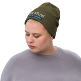 Star Atlas Streetwear Ribbed knit Beanie - unisex - blue / white - embroidered