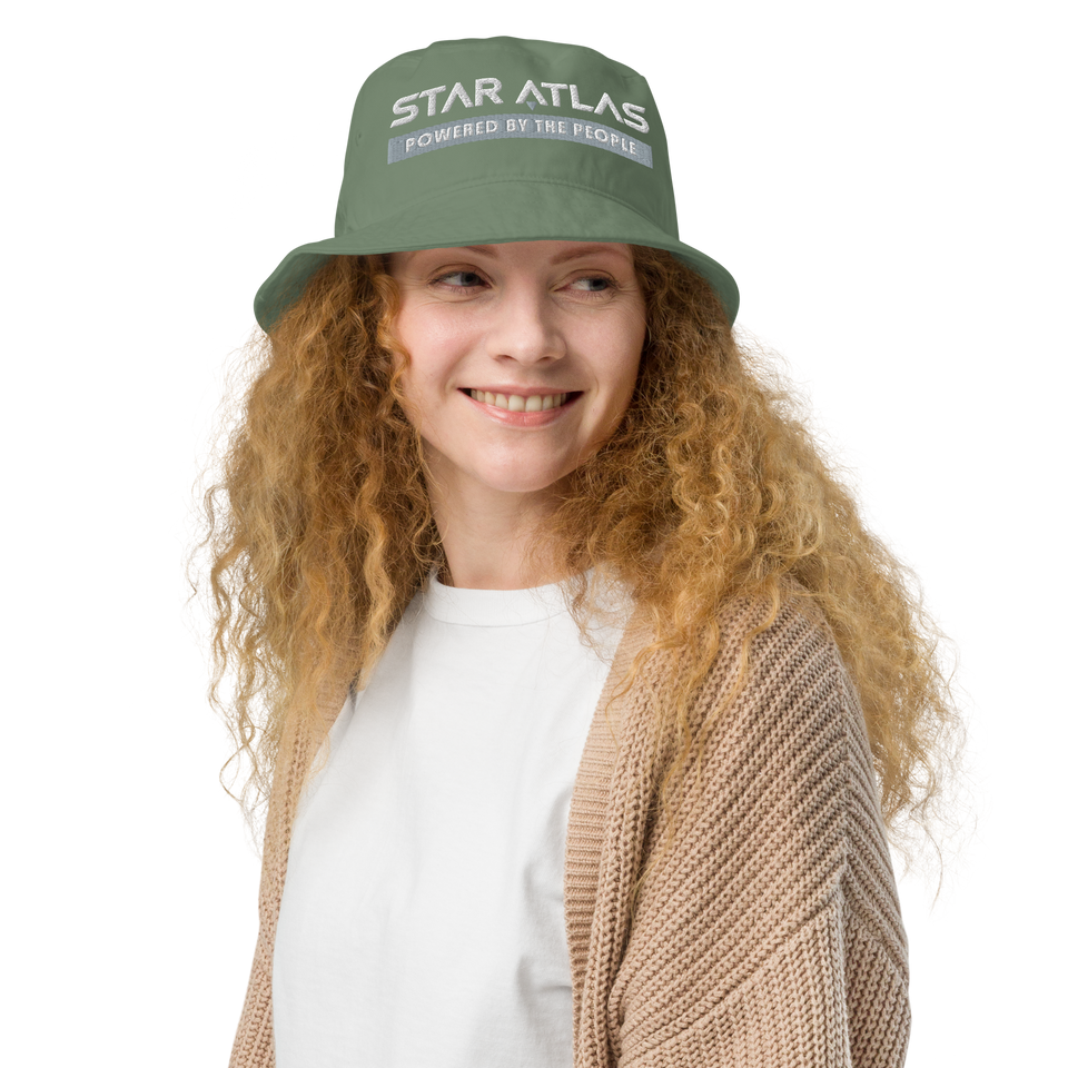 Star Atlas Streetwear Organic bucket hat - unisex - grey / white - embroidered