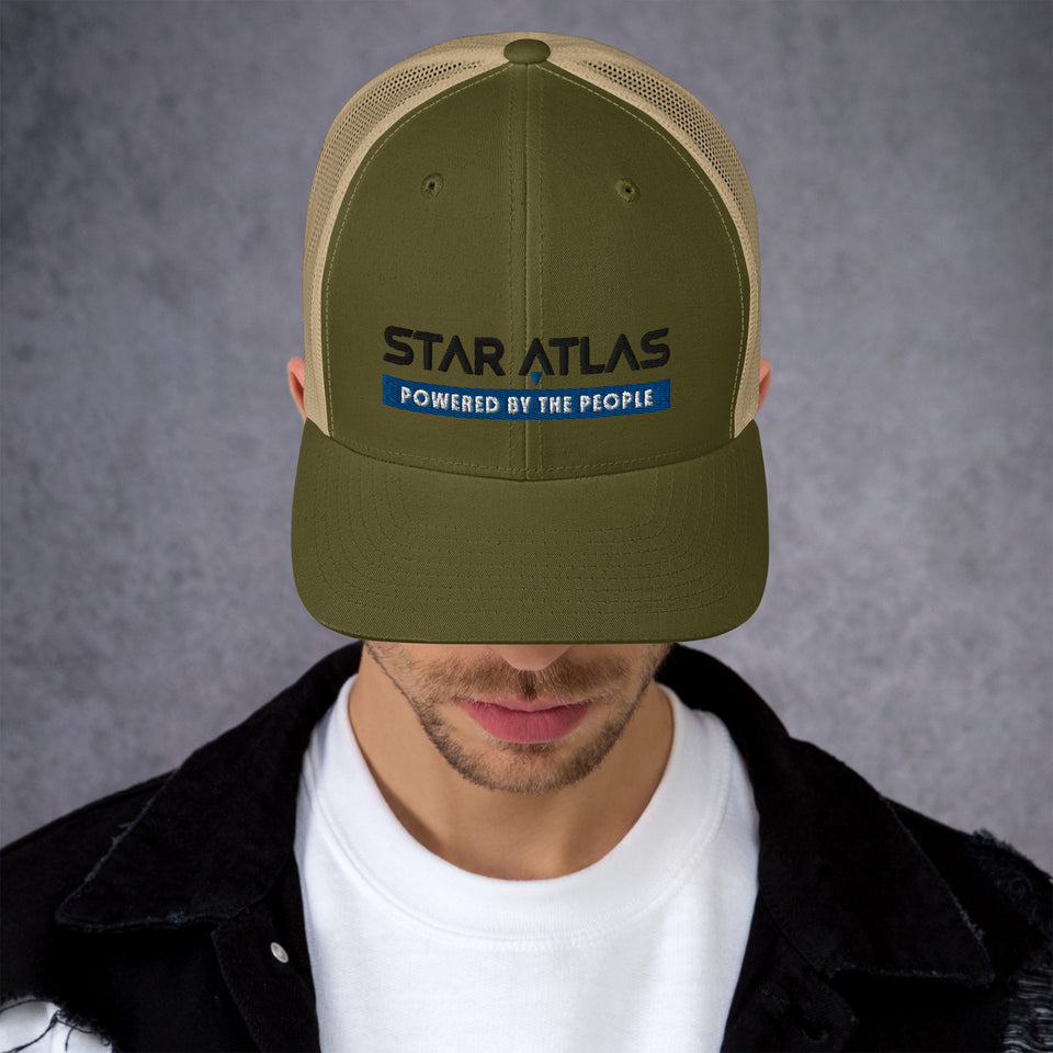 Star Atlas Streetwear Trucker Cap - unisex - blue / black - embroidered
