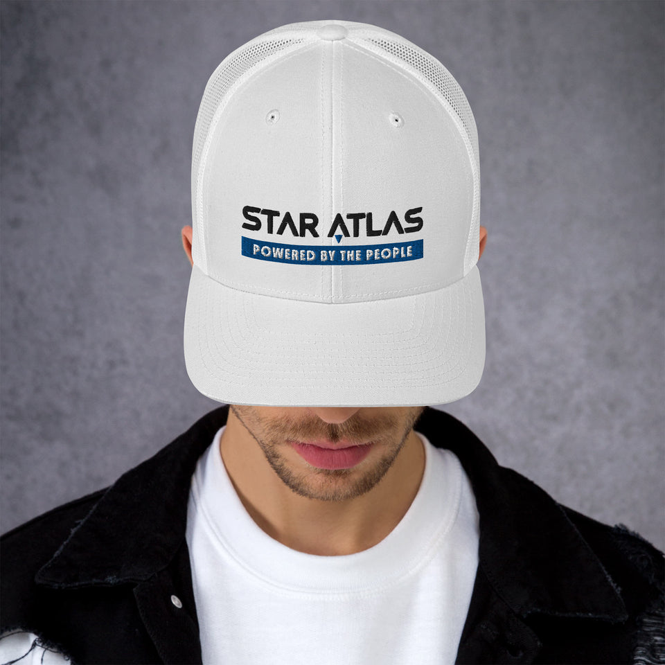 Star Atlas Streetwear Trucker Cap - unisex - blue / black - embroidered