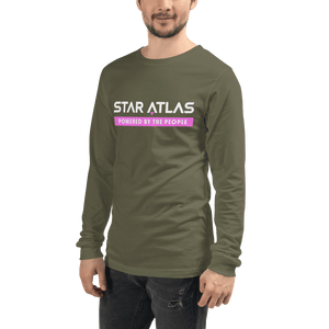 Star Atlas Citizen Long Sleeve Tee - unisex - pink / white - back arrow