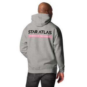 Star Atlas Streetwear Hoodie - unisex - pink / black - front arrow