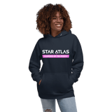 Star Atlas Streetwear Hoodie - unisex - pink / white - back arrow