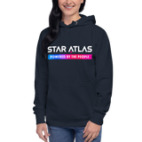 Star Atlas Kabuki Streetwear Hoodie - unisex- pink / cyan / black - front design Ustur Starport Store