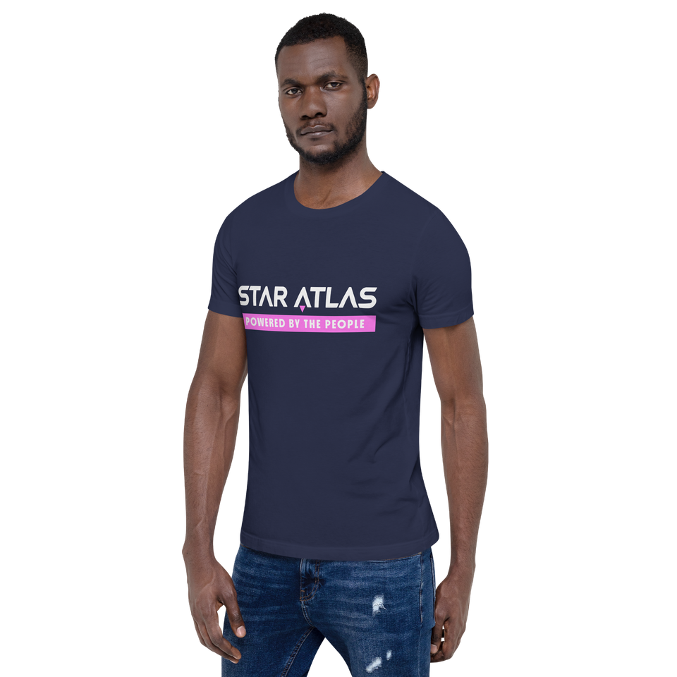 Star Atlas Citizen t-shirt - unisex - pink / white - back arrow
